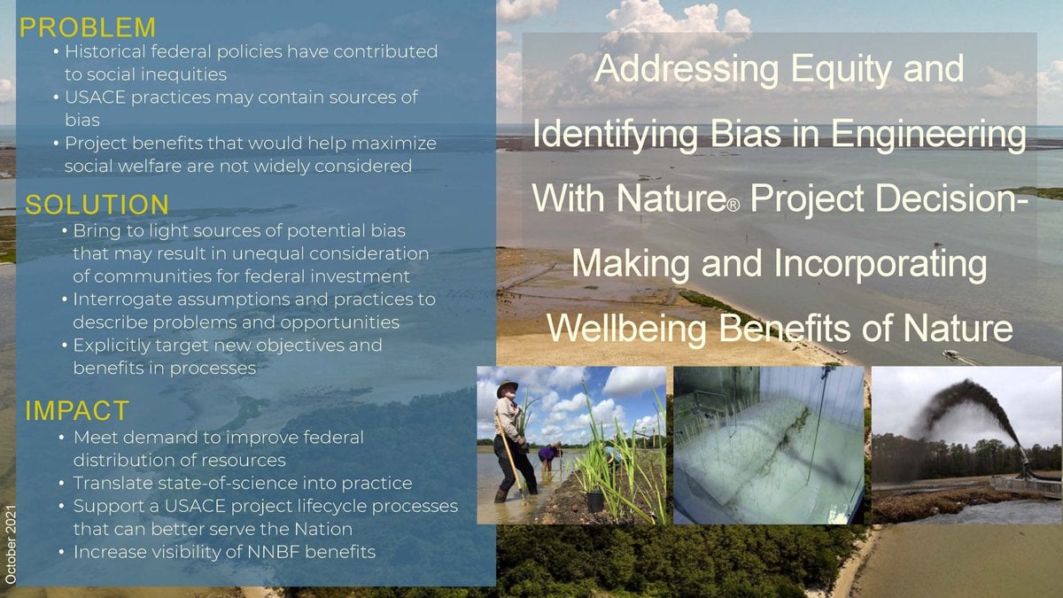 Addressing Equity and Identifying Bias in Engineering With Nature®Project Decision-Making and Incorporating Wellbeing Benefits of Nature