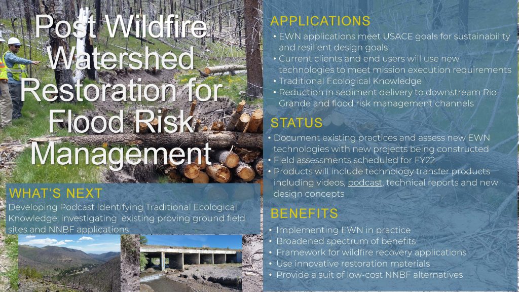 Post Wildfire Watershed Restoration for Flood Risk Management